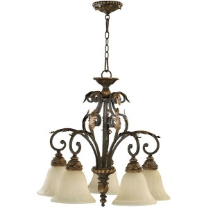 Quorum Rio Salado 5 Light Chandelier Toasted Sienna With Mystic Silver 6457-5-44 - All