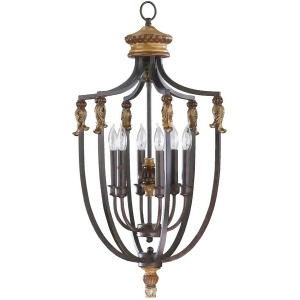 Quorum Capella 6 Light Entry Light Toasted Sienna With Golden Fawn 6701-6-44 - All