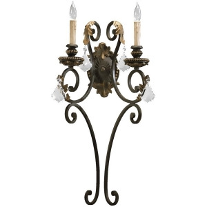 Quorum Rio Salado 2 Light Wall Mount Toasted Sienna With Mystic Silver 5357-2-44 - All