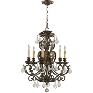 Quorum Rio Salado 6 Light Chandelier Toasted Sienna With Mystic Silver 6157-6-44 - All