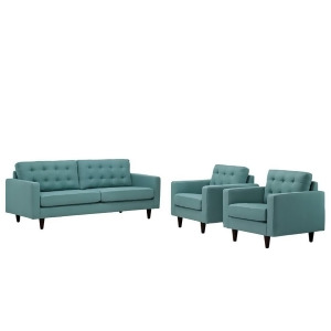 Modway Furniture Empress Sofa and Armchairs Set of 3 Laguna Eei-1314-lag - All