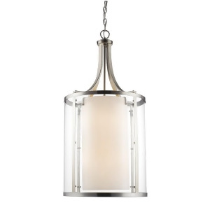Z-lite Willow 8 Lt Pendant Brushed Nickel Clear Out/Matte Opal In 426-8-Bn - All