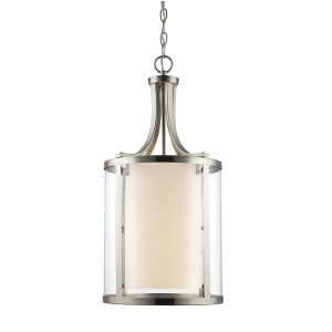 Z-lite Willow 4 Lt Pendant Brushed Nickel Clear Out/Matte Opal In 426-4-Bn - All