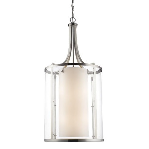 Z-lite Willow 12 Lt Pendant Brushed Nickel Clear Out/Matte Opal In 426-12-Bn - All