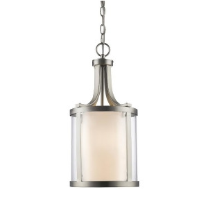 Z-lite Willow 3 Lt Pendant Brushed Nickel Clear Out/Matte Opal In 426-3-Bn - All