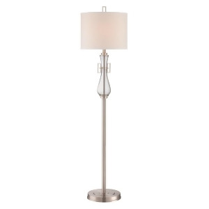 Lite Source Floor Lamp PS/Clear Glass/Off-White Fabric E27 Cfl 25W/3-Way Lsf-82662 - All