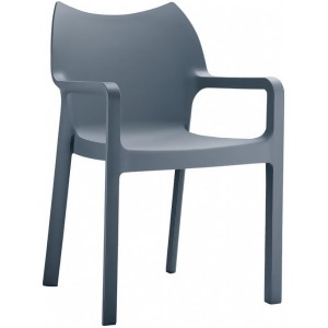 Compamia Diva Resin Outdoor Dining Arm Chair Dark Gray Isp028-dgr - All