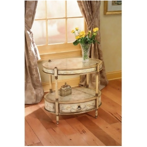Butler Barrington Oval Accent Table Tuscan Cream Hand Painted 822041 - All