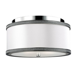 Feiss Pave' 2 Light Crystal Inlay Flush Polished Nickel Polished Nickel Fm442pn - All