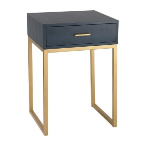 Sterling Industries Shagreen Side Table in Navy Navy Gold Navy Gold 180-011 - All