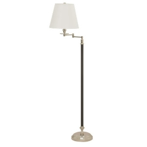House of Troy Bennington 61 Black and Polished Nickel Swing Arm Floor Lamp Black with Polished Nickel B501-bpn - All