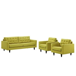 Modway Furniture Empress Sofa And Armchairs Set Of 3 Wheatgrass Eei-1314-whe - All