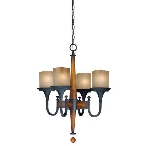 Vaxcel Meritage 4L Chandelier Charred Wood and Black Iron H0025 - All
