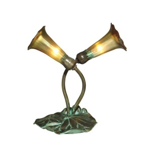 Dale Tiffany 2-Light Gold Lily Accent Lamp Antique Bronze/Verde Ta15133 - All