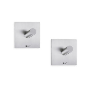 Zack Duplo Towel Hook Square 2Pcs Set Self-Adhesive Stainless Steel 40305 - All