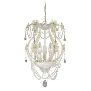Vaxcel Maile Mini Chandelier Antiqued White H0145 - All
