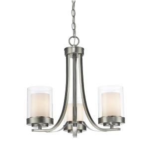 Z-lite Willow 3 Lt Chandelier Brushed Nickel Clear Out/Opal In 426-3C-bn - All