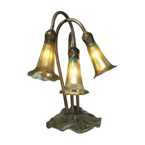 Dale Tiffany 3-Light Gold Lily Accent Lamp Antique Bronze/Verde Ta15131 - All