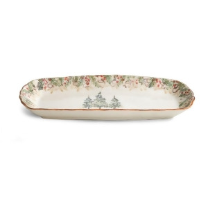 Arte Italica Natale Rectangular Tray Cream Green Red Nat2120 - All