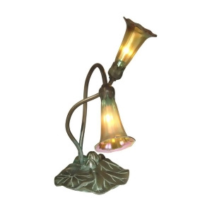 Dale Tiffany 2-Light Gold Lily Accent Lamp Antique Bronze/Verde Ta15134 - All