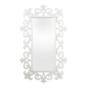 Sterling Industries White Glass Scroll Work Framed Mirror White White 114-85 - All