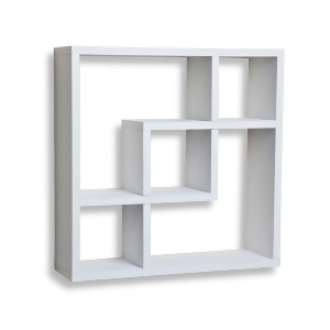 Danya B Geometric Square Wall Shelf with 5 Openings White Ff4513w - All