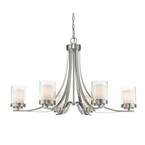 Z-lite Willow 6 Lt Chandelier Brushed Nickel Clear Out/Opal In 426-6-Bn - All