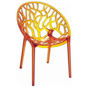 Compamia Crystal Polycarbonate Modern Dining Chair Clear Orange Isp052-tora - All