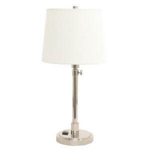 House of Troy Pol Nkl Adj Table Lamp w/ Convenience Outlet Polished Nickel Th751-pn - All