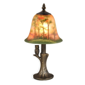 Dale Tiffany Hand Painted With Owl Accent Lamp Antique Brass Ta15149 - All