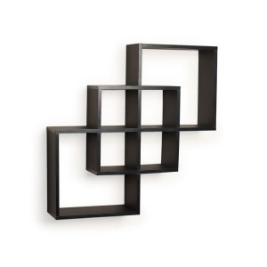Danya B Intersecting Squares Decorative Black Wall Shelf Ff6013b - All