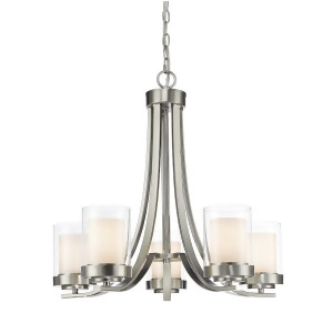Z-lite Willow 5 Lt Chandelier Brushed Nickel Clear Out/Opal In 426-5-Bn - All