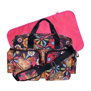 Trend Lab Deluxe Duffel Diaper Bag Bohemian Floral Damask 104330 - All