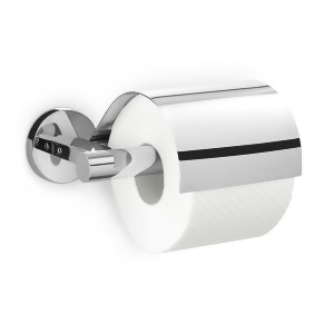 Zack Scala Toilet Roll Holder With Lid High Gloss 3.54 x 6.9 x 6.1 In Stainless Steel 40051 - All