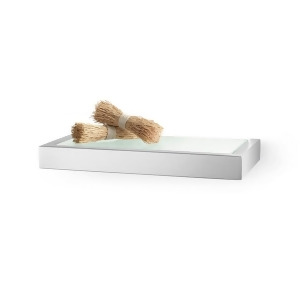 Zack Linea Bathroom Shelf Satin Glass L. 10.4 In Depth 5.12 In Stainless Steel 40383 - All