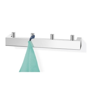 Zack Linea Towel Hook Rail Wall Mounted High Gloss W. 10.4 In Depth 1.97 In Stainless Steel 40035 - All