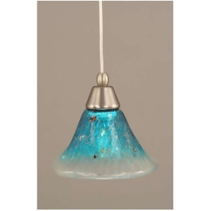Toltec Lighting Cord Mini Pendant 7 Teal Crystal Glass 22-Bn-458 - All