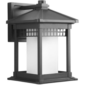 Progress Lighting 1-Lt. Wall Lantern with Etched Glass Cylinder Black P6001-31 - All