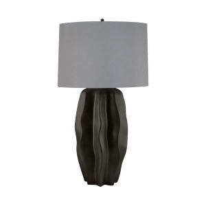Lamp Works Bisque Ceramic Table Lamp Dark Taupe Black Shade 340 - All