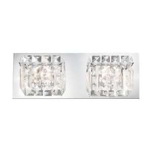 Elk Lighting Crown 2 Light Vanity Chrome Clear Crystal Glass Bv1002-0-15 - All