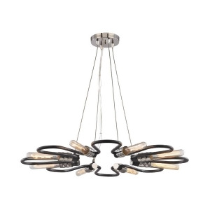 Elk Continuum 8 Light Chandelier In Silvered Graphite With Polished Nickel Accents 31903-8 - All