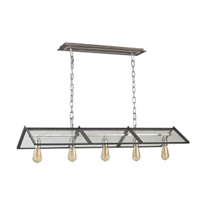 Elk Ridgeview 5 Light Chandelier In Weathered Zinc With Polished Nickel Accents 31963-5 - All