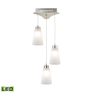 Alico Coppa 3 Light Led Pendant in Satin Nickel with White Glass Lca503-10-16m - All