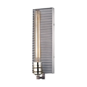 Elk Corrugated Steel 1 Light Wall Sconce In Weathered Zinc And Polished Nickel 15921-1 - All