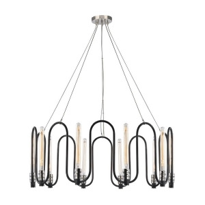 Elk Continuum 10 Light Chandelier In Silvered Graphite With Polished Nickel Accents 31908-10 - All