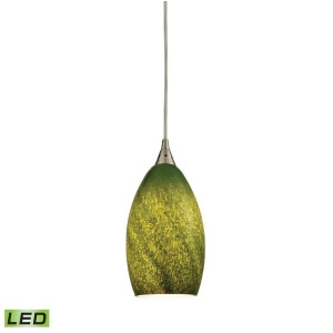 Elk Earth 1 Light Led Pendant In Satin Nickel And Grass Green Glass 10510-1Grs-led - All