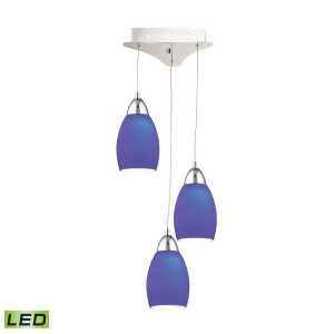 Alico Buro 3 Light Led Pendant in Chrome with Blue Glass Lca203-7-15 - All