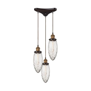 Elk Owen 3 Light Pendant In Oil Rubbed Bronze And Antique Brass 16310-3 - All