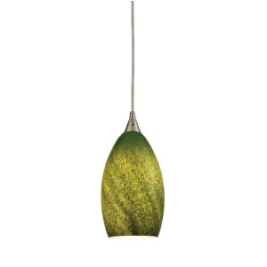 Elk Earth 1 Light Pendant In Satin Nickel And Grass Green Glass 10510-1Grs - All