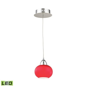 Alico Ciotola 1 Light Led Pendant in Chrome with Red Glass Lca401-11-15 - All